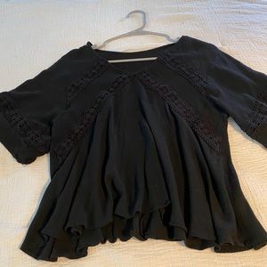 Black boho top